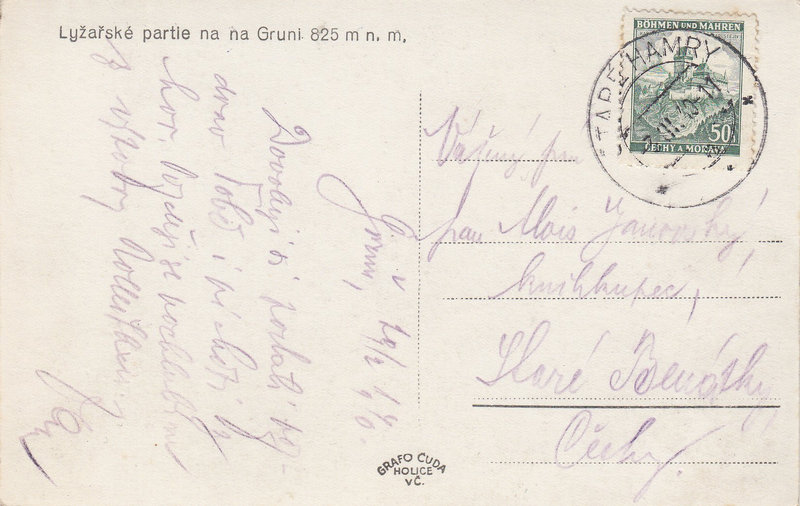 Lyžařské partie na Gruni 825 m n. m. 