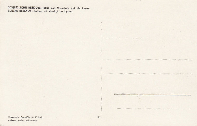 SLEZKÉ BESKYDY - Pohled od Visalají na Lysou 