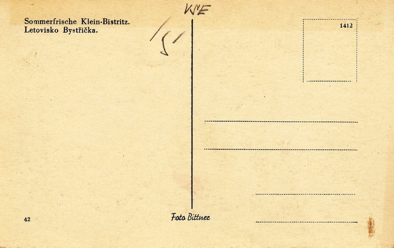 Sommerfrische Klein-Bistritz. - Letovisko Bystřička.