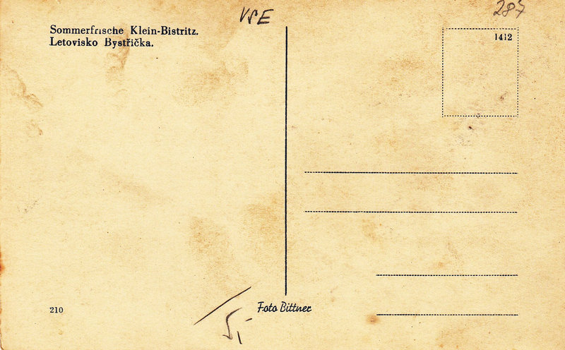 Sommerfrische Klein-Bistritz. - Letovisko Bystřička.