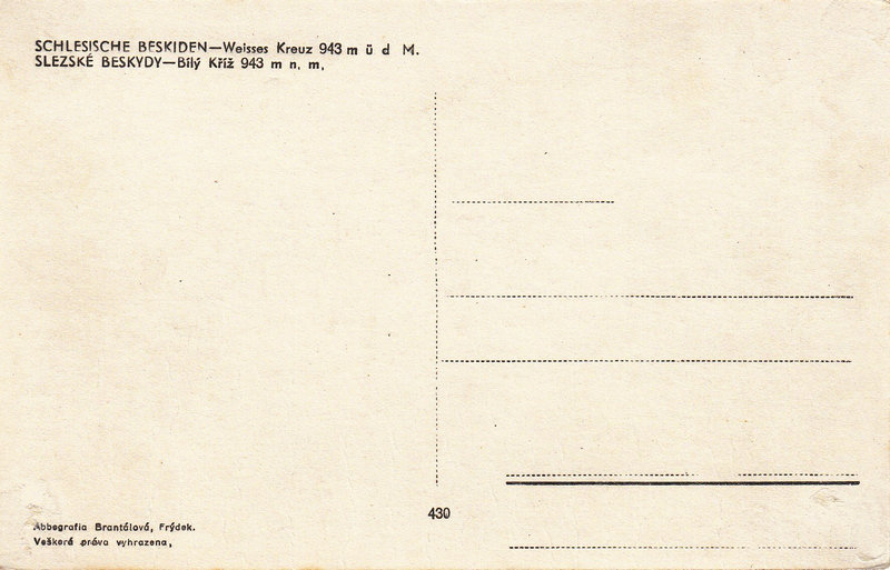 SLEZSKÉ BESKYDY - Bílý Kříž 943 m n. m.