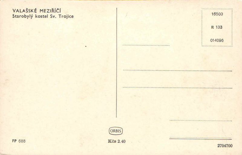 VALAŠSKÉ MEZIŘÍČÍ Starobylý kostel Sv. Trojice