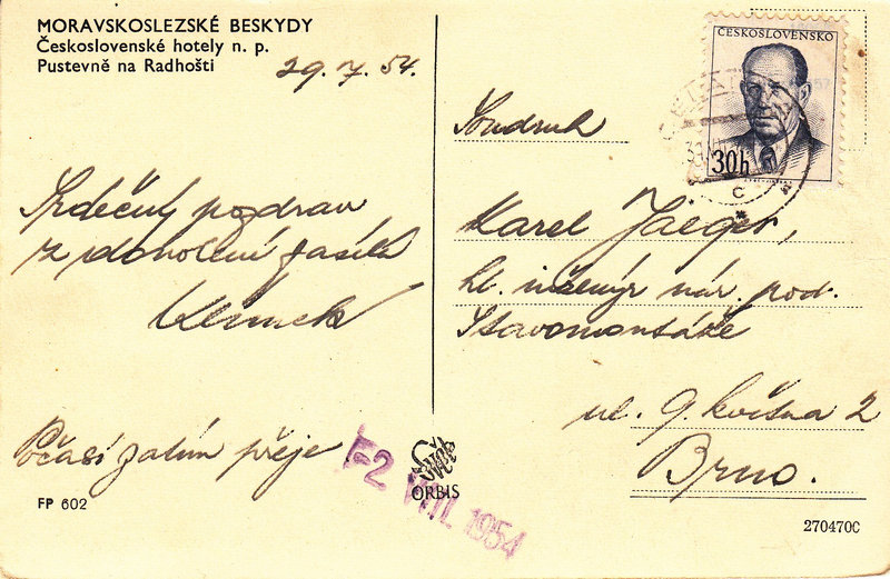 MORAVSKOSLEZSKÉ BESKYDY - Československé hotely n. p. - Pustevně na Radhošti