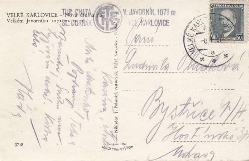 VELKÉ KARLOVICE - Nová útulna na Velkém Javorníku 1071 m n. m.