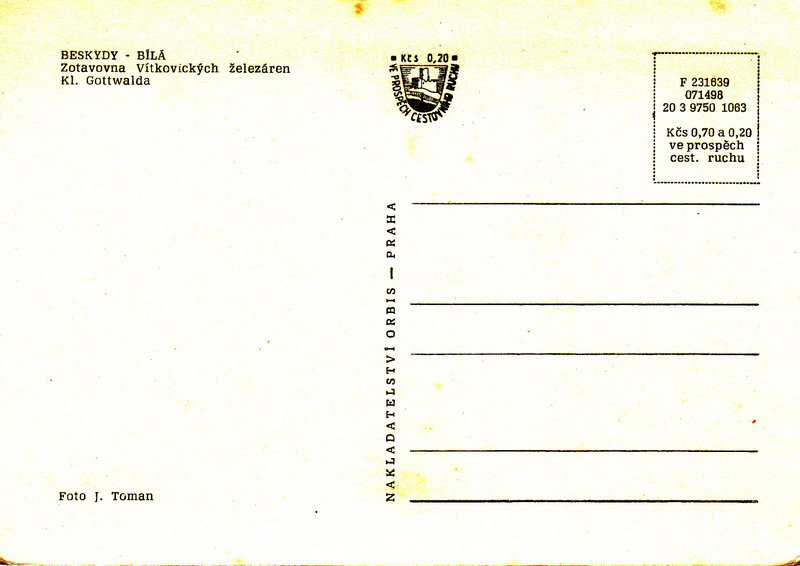 BESKYDY - BÍLÁ - Zotavovna Vítkovických železáren Kl. Gottwalda