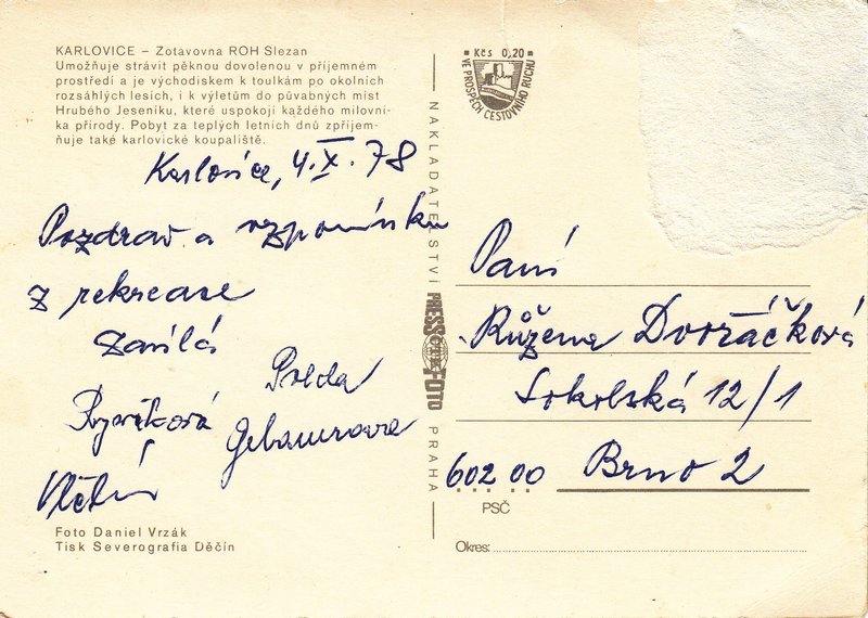 KARLOVICE - Zotavovna ROH Slezan