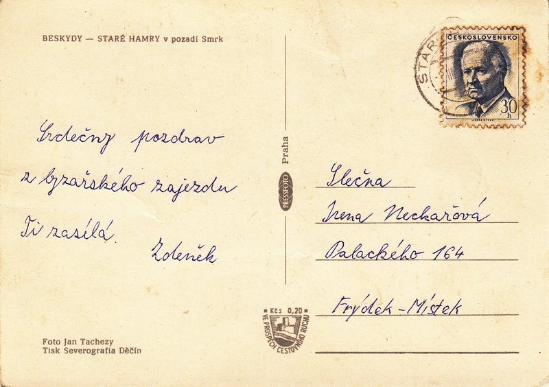 BESKYDY - STARÉ HAMRY  v pozadí Smrk