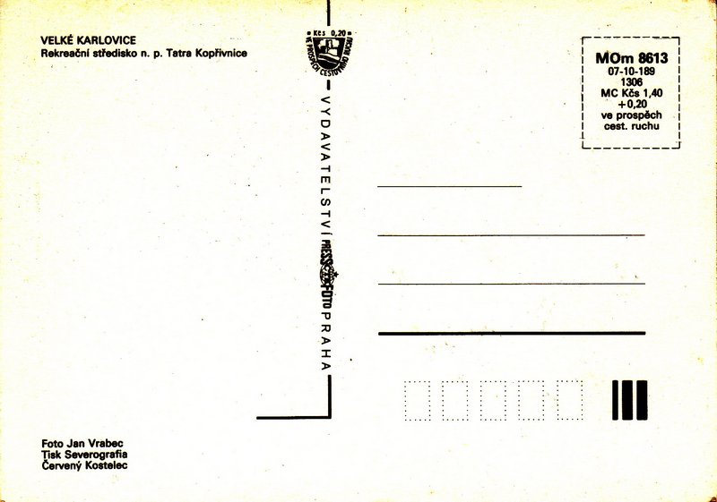 VELKÉ KARLOVICE - Rekreační středisko n. p. Tatra Kopřivnice