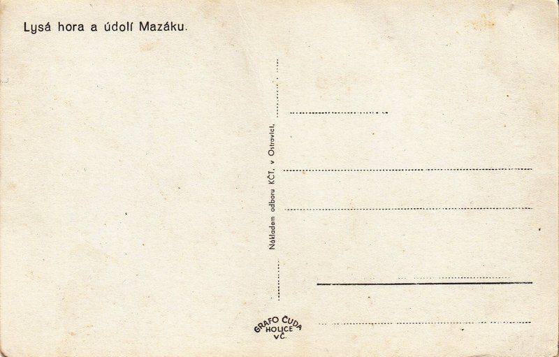 Lysá hora a údolí Mazáku.