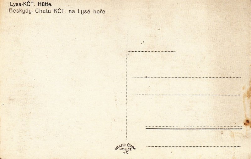 Lysa-KČT. Hütte. - Beskydy  Chata KČT, na Lysé hoře.