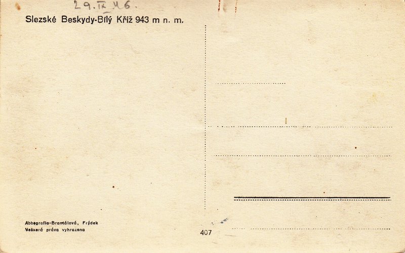 Slezské Beskydy - Bílý Kříž 943 m n. m. 