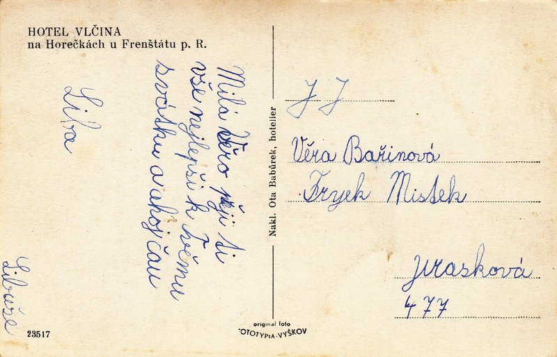 HOTEL VLČINA na Horečkách u Frenštátu p. R.