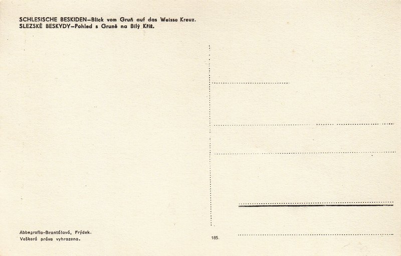 SLEZKÉ BESKYDY - Pohled s Gruně na Bílý Kříž.