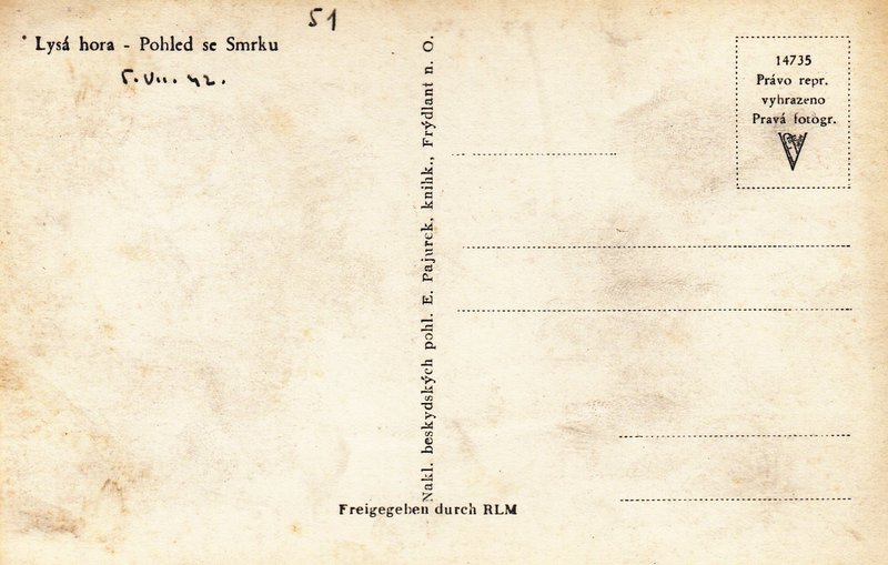 Lysá hora - Pohled se Smrku