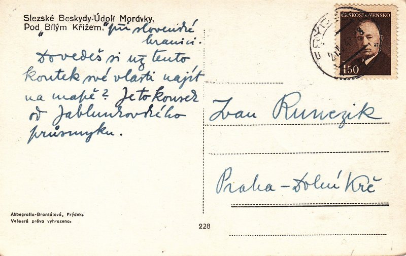 Slezské Beskydy-Údolí Morávky. - Pod Bílým Křížem.