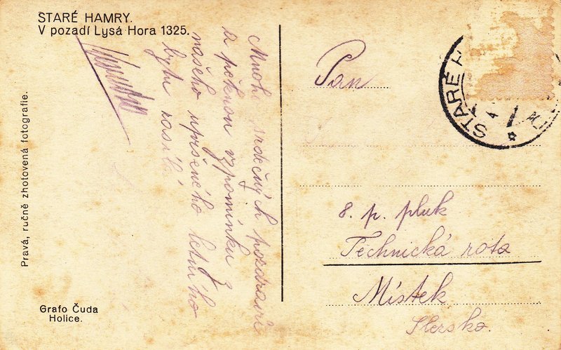 STARÉ HAMRY. - V pozadí Lysá Hora 1325.