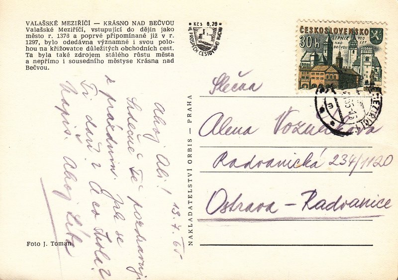 VALAŠSKÉ MEZIŘÍČÍ - KRÁSNO NAD BEČVOU