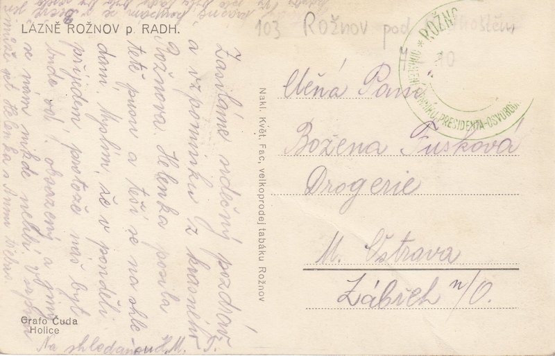 LÁZNĚ ROŽNOV p. RADH.