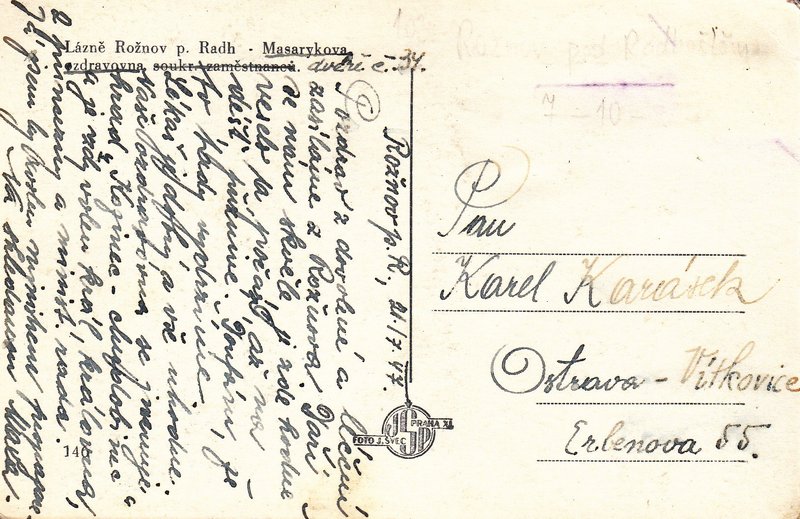 Lázně Rožnov p. Radh. Masarykova ozdravovna