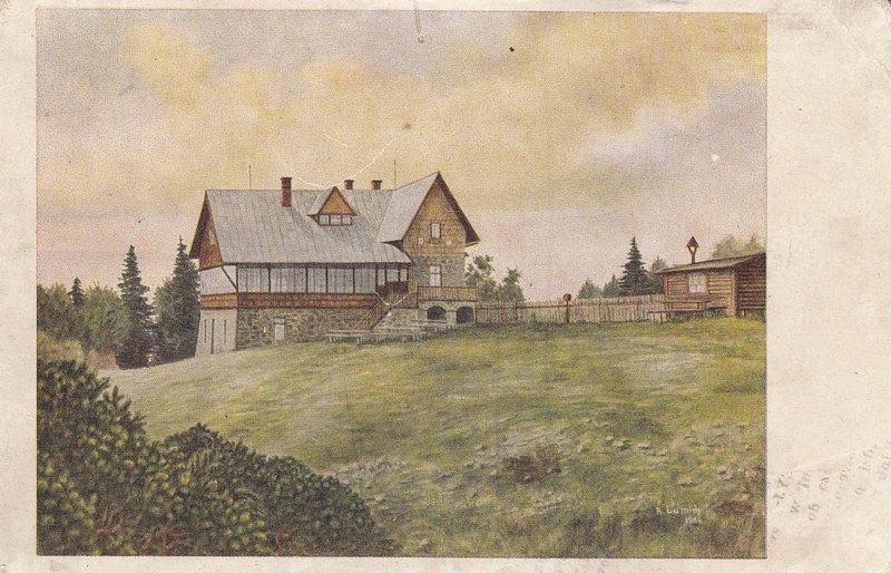 Schutzhaus auf dem Ahornberge (jaworowa) 947 m des Beskidenverenines Teschen