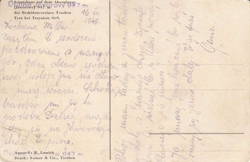 Schutzhaus auf dem Ahornberge (jaworowa) 947 m des Beskidenverenines Teschen