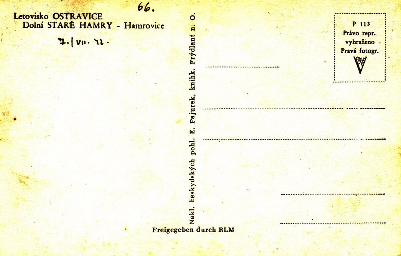Letovisko OSTRAVICE - Dolní STARÉ HAMRY - Hamrovice