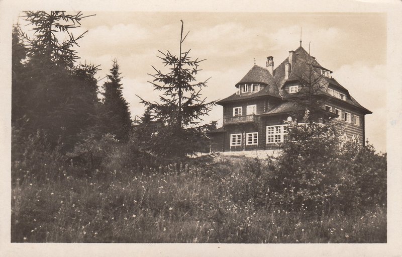 Masarykova chata KČT na Beskydě - pošta a tel. Staré Hamry, žel. st. Bílá