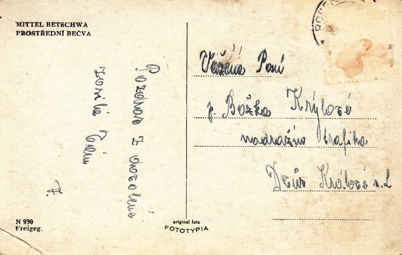 MITTEL BETSCHWA - PROSTŘEDNÍ BEČVA