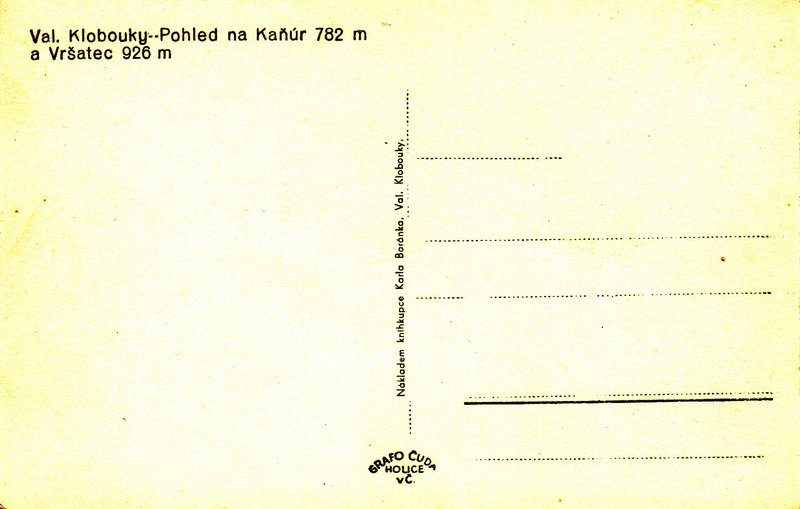 Val. Klobouky - Pohled na Kaňur 782 m a Vršatec 926 m