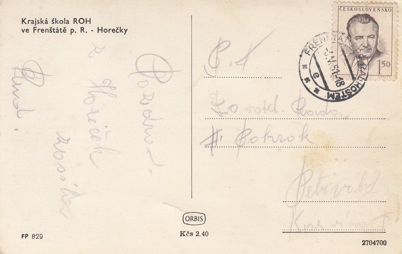 Krajská škola ROH ve Frenštátě p. R.  - Horečky