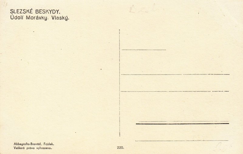 Slezské Beskydy Údolí morávky vlaský