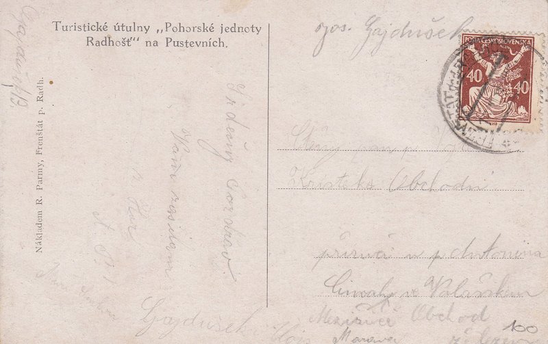 Turistické útulny "Pohorské jednoty Radhošť! na Pustevních