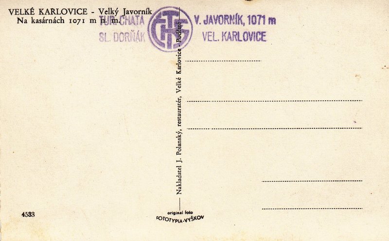 VELKÉ KARLOVICE - Velký Javorník