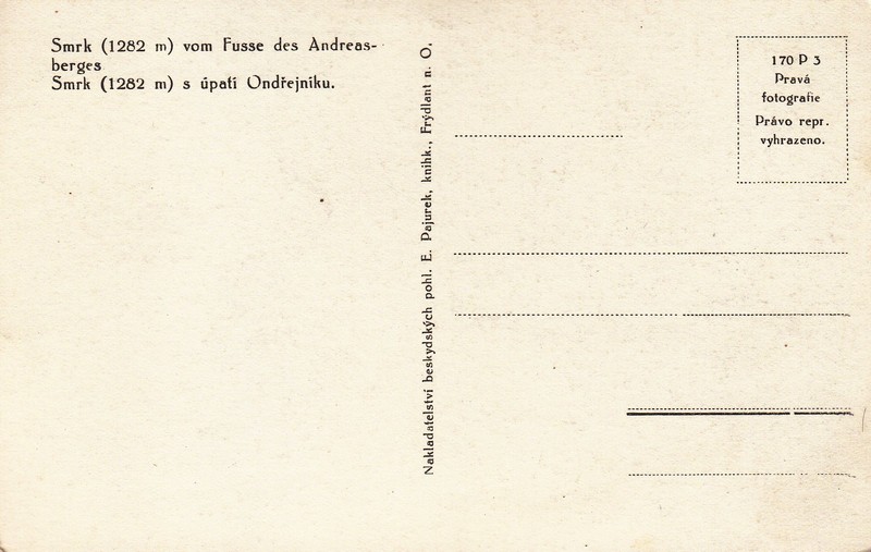 Smrk (1282 m) s úpatí Ondřejníku