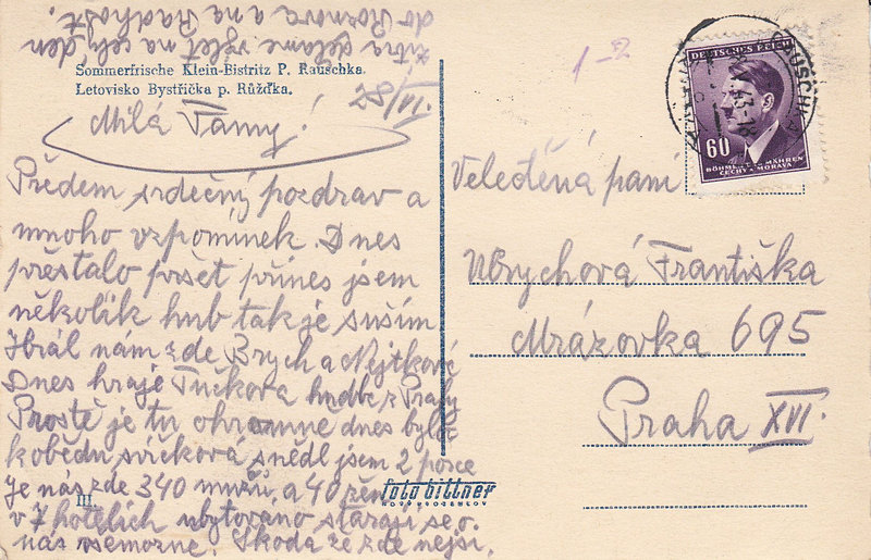 Sommerfrische Klein-Bistritz P. Rauschka.