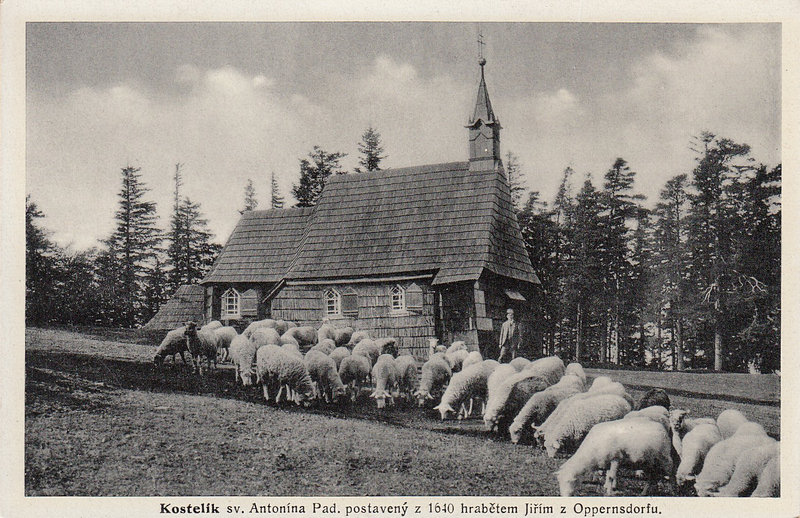 Kostelík sv. Antonína Pad postavený 1640 hrabětem Jiřím z