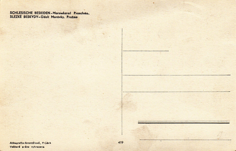 SLEZSKÉ BESKYDY - Údolí Morávky. Pražmo