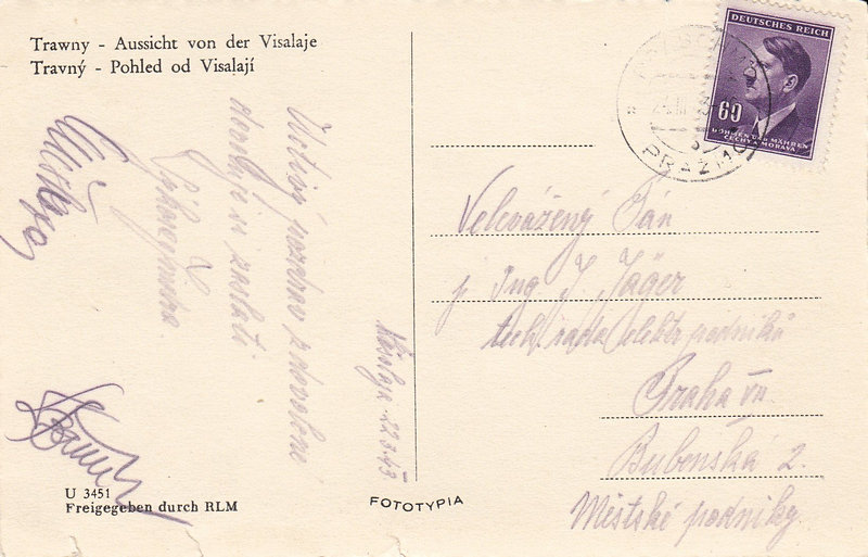 Trawny - Aussicht von der Visalaje, Travný - Pohled od Visalají 