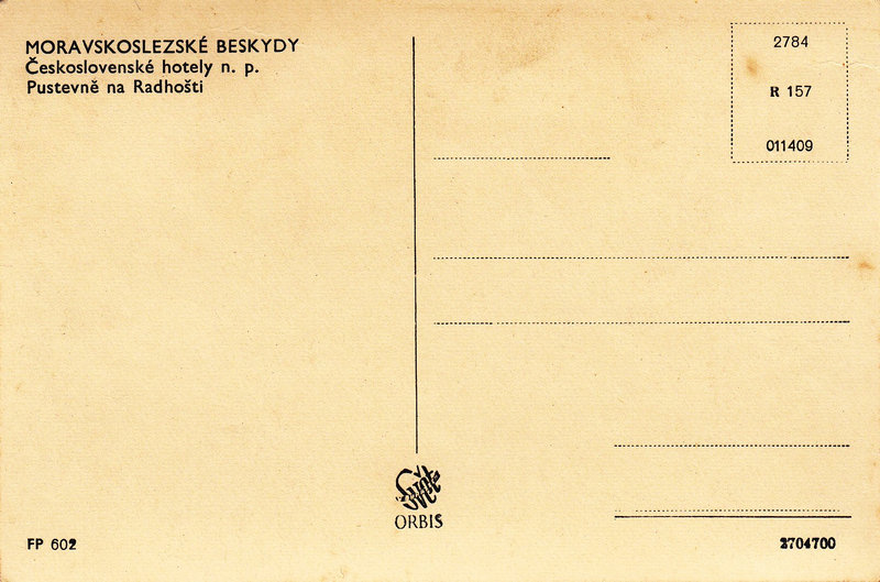 MORAVSKOSLEZSKÉ BESKYDY - Československé hotely n. p. - Pustevně na Radhošti